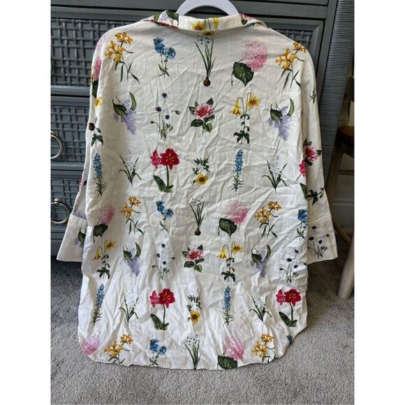 NWOT TUCKERNUCK Fresh Buds Botanical Floral Willow Collared Blouse, Med $168 B14 - Picture 5 of 8